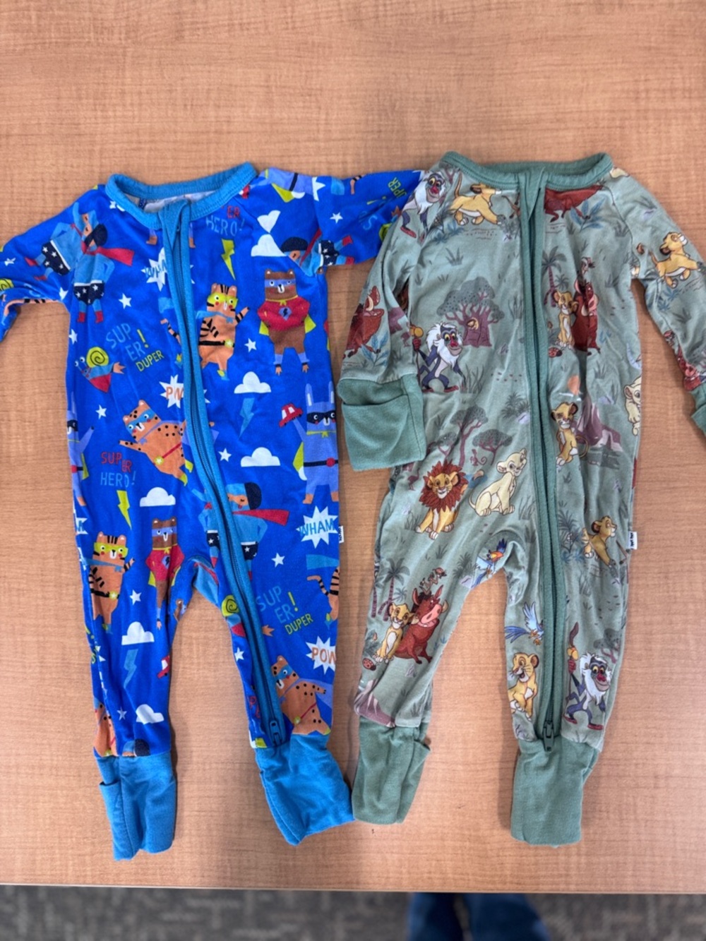 Little Sleepies Superhero and Lion King Print Footies